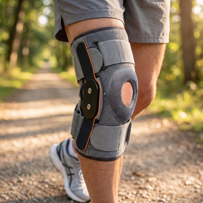 Hinged Knee Brace with Dual Side Stabilizers